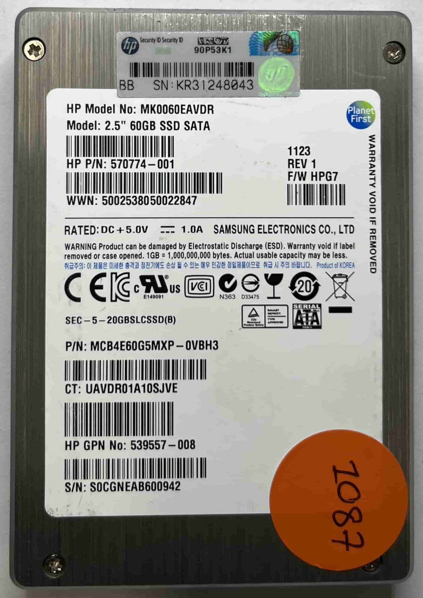 HP MK0060EAVDR (1087) SSD for Sale