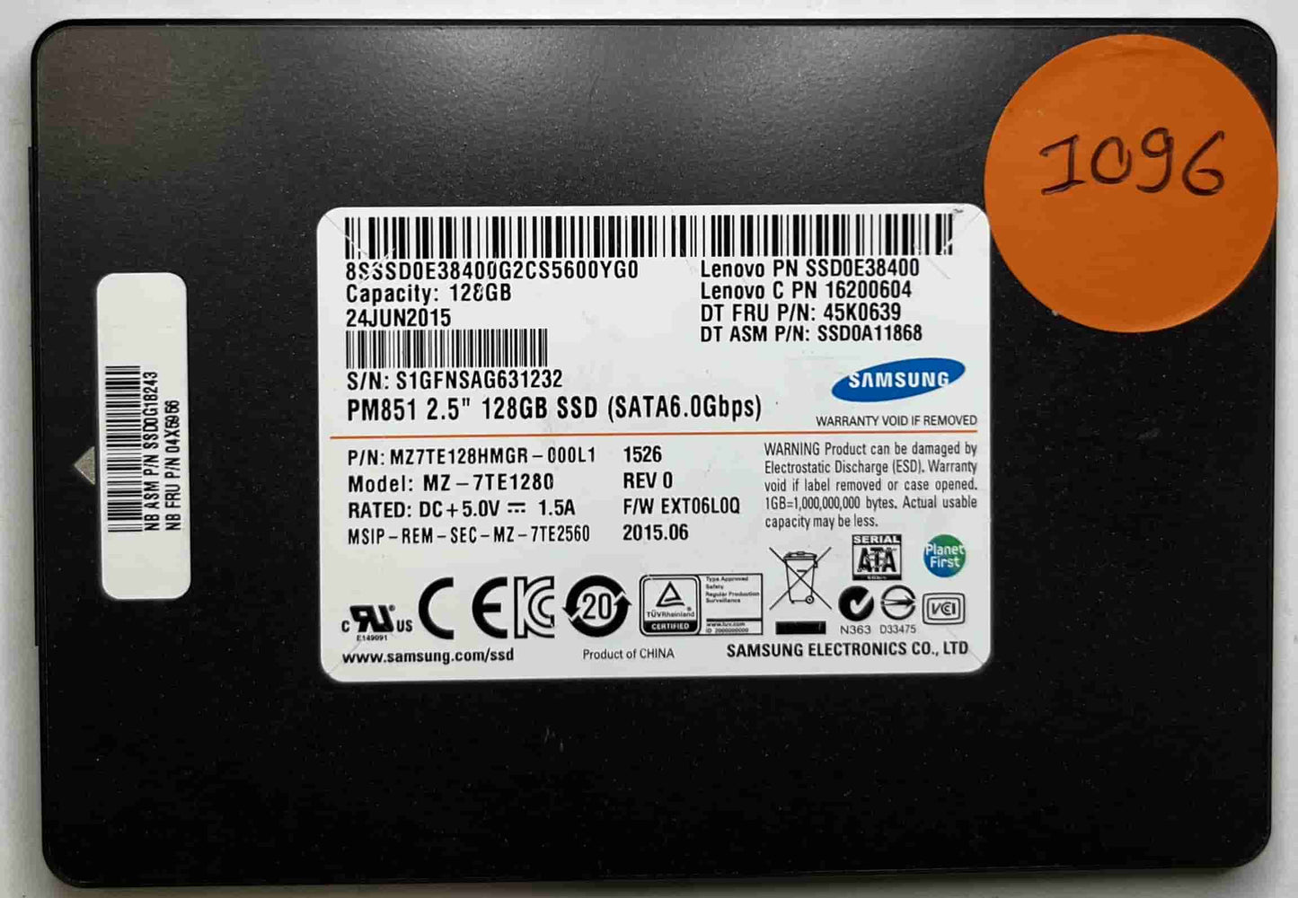 SAMSUNG MZ-7TE1280 MZ7TE128HMGR-000L1 (1096) SSD for Sale