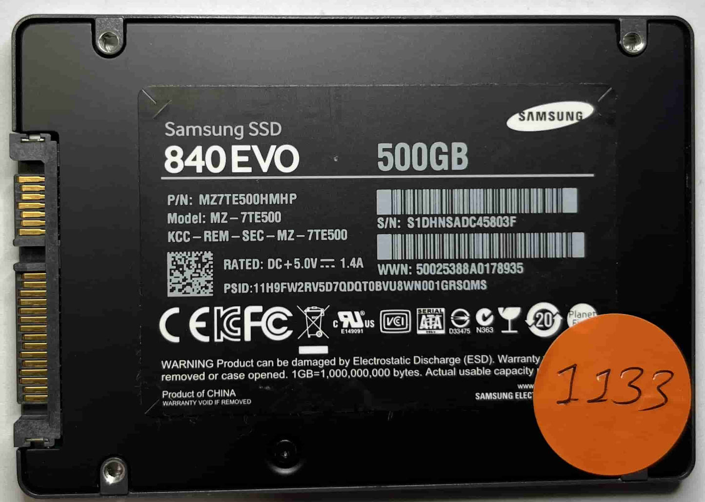 SAMSUNG MZ-7TE500 MZ7TE500HMHP (1133) SSD for Sale
