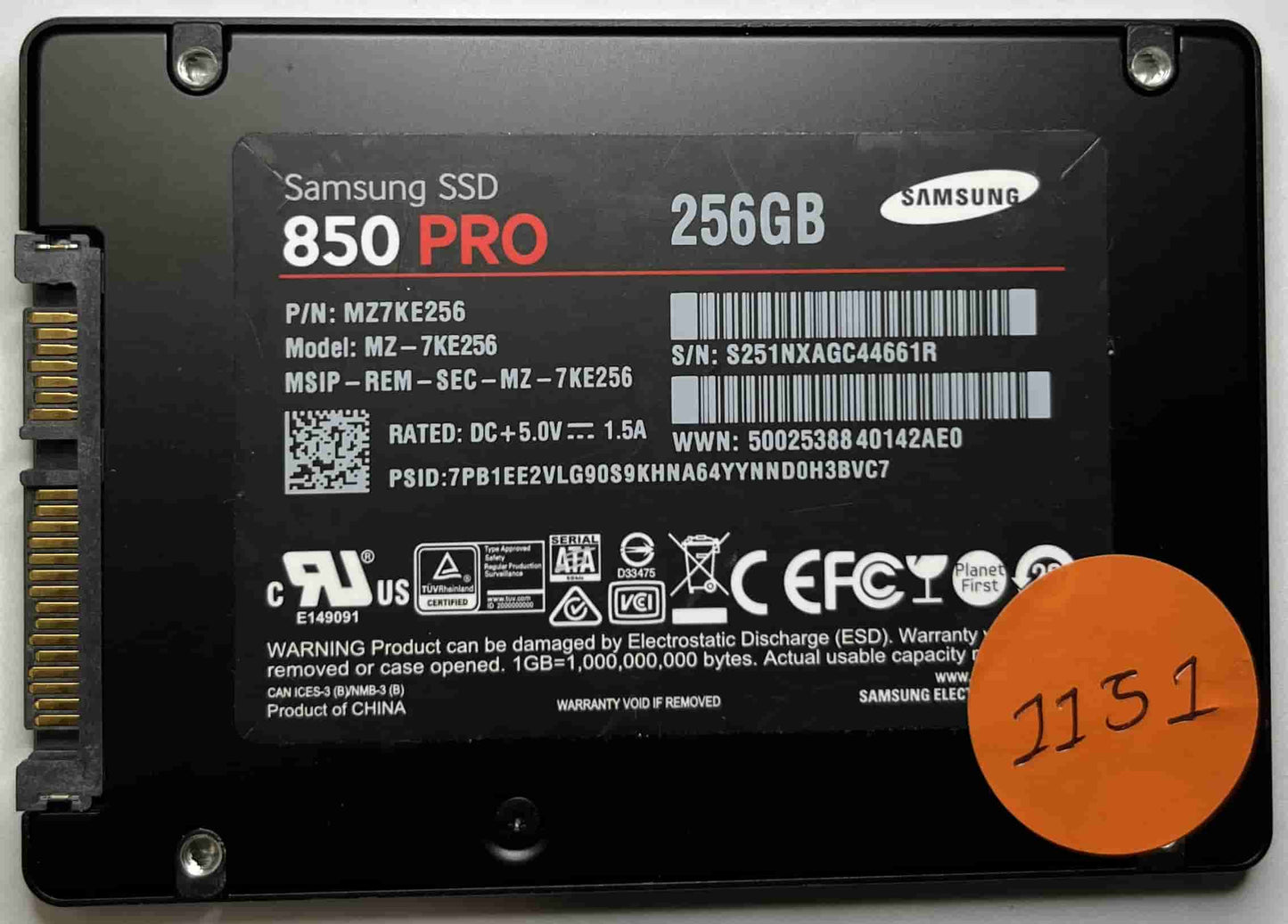 SAMSUNG MZ-7KE256 MZ7KE256 (1151) SSD for Sale