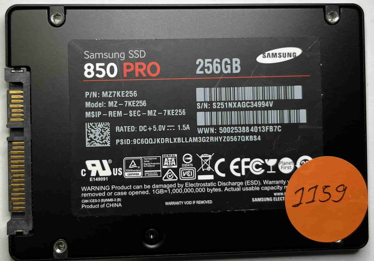 SAMSUNG MZ-7KE256 MZ7KE256 (1159) SSD for Sale
