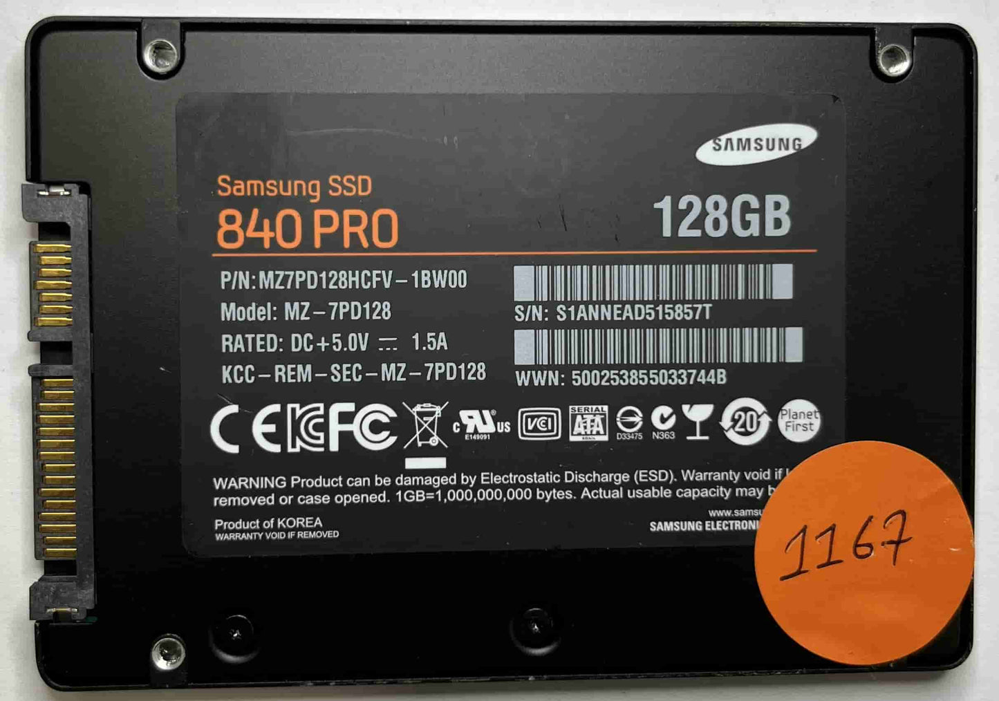 SAMSUNG MZ-7PD128 MZ7PD128HCFV-1BW00 (1167) SSD for Sale