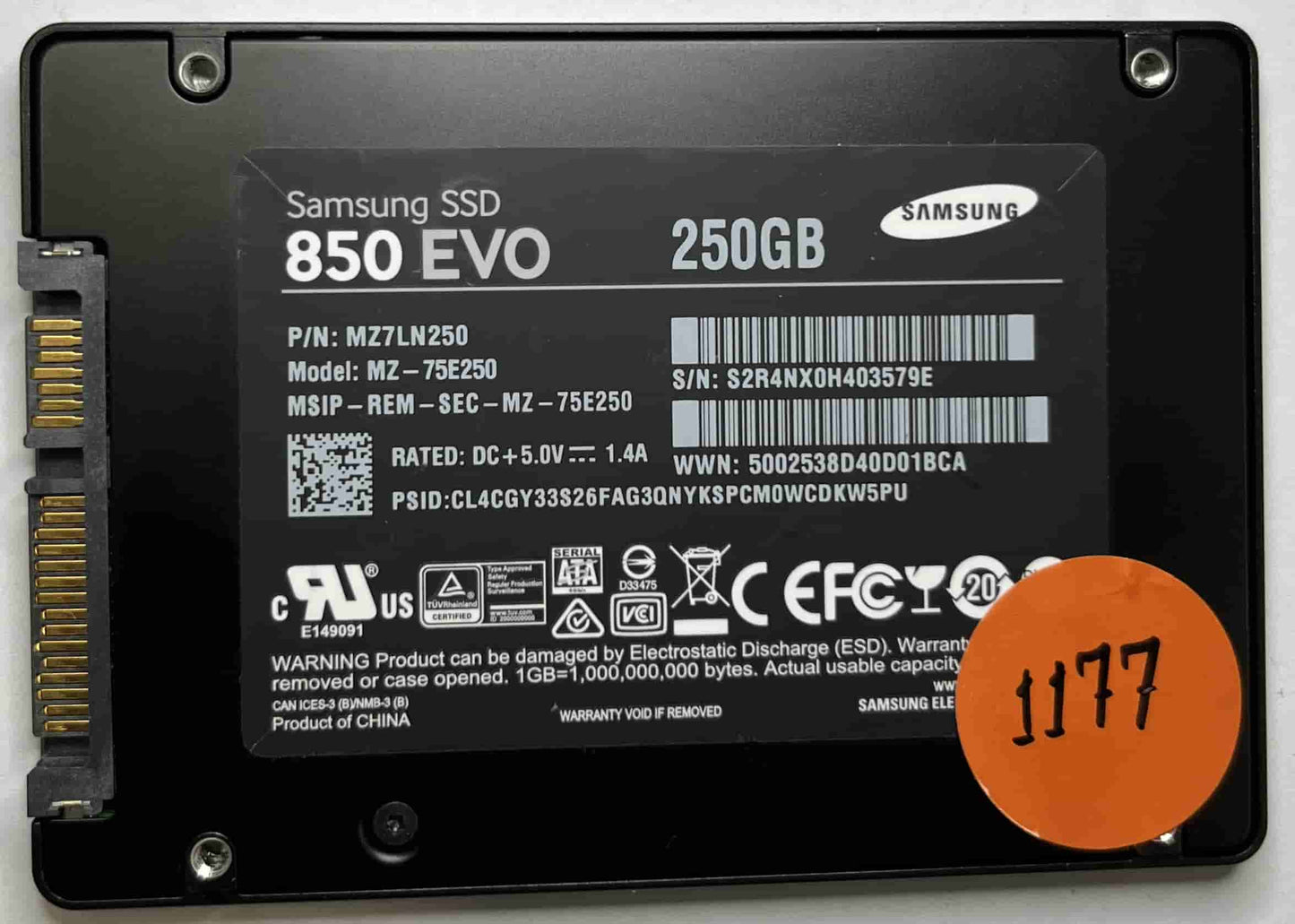 SAMSUNG MZ-75E250 MZ7LN250 (1177) SSD for Sale