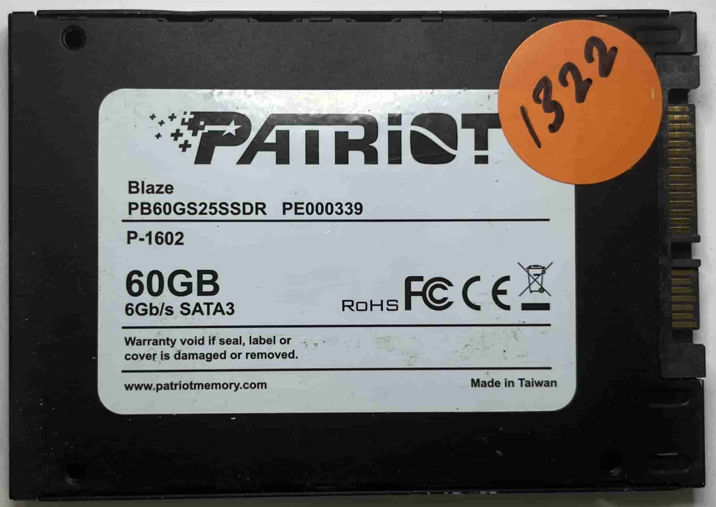 PATRIOT BLAZE PB60GS25SSDR PE000339 (1322) SSD for Sale