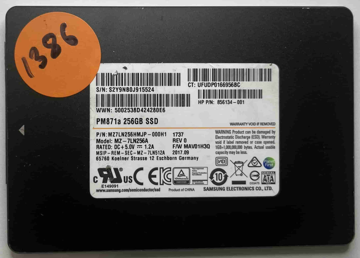 SAMSUNG MZ-7LN256A MZ7LN256HMJP-000H1 (1386) SSD for Sale