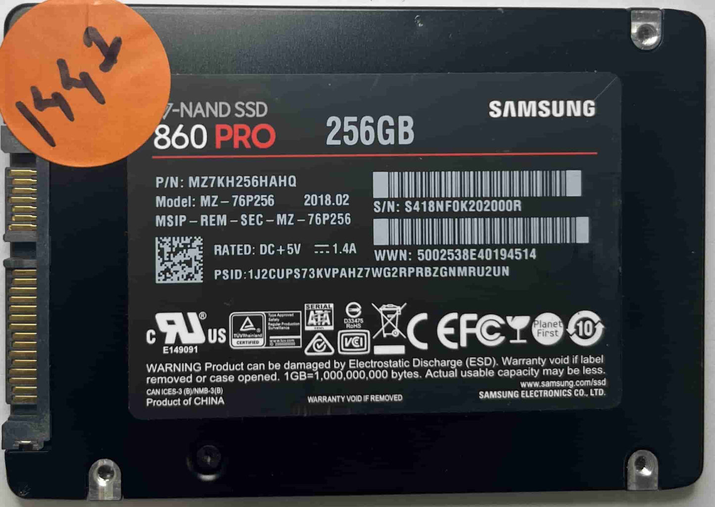 SAMSUNG MZ-76P256 MZ7KH256HAHQ (1441) SSD for Sale