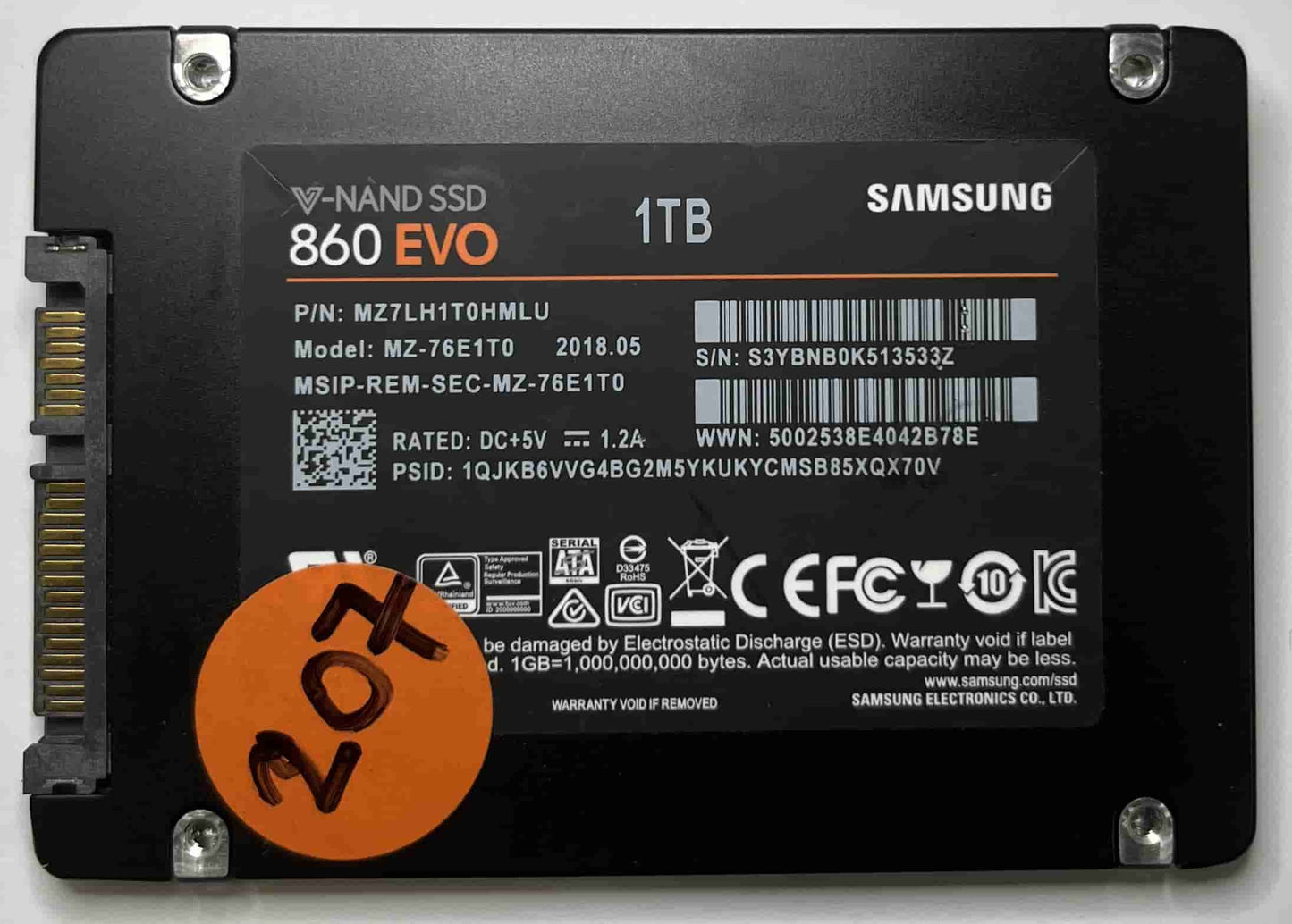 SAMSUNG MZ76E1T0 MZ7LH1T0HMLU (207) SSD for Sale