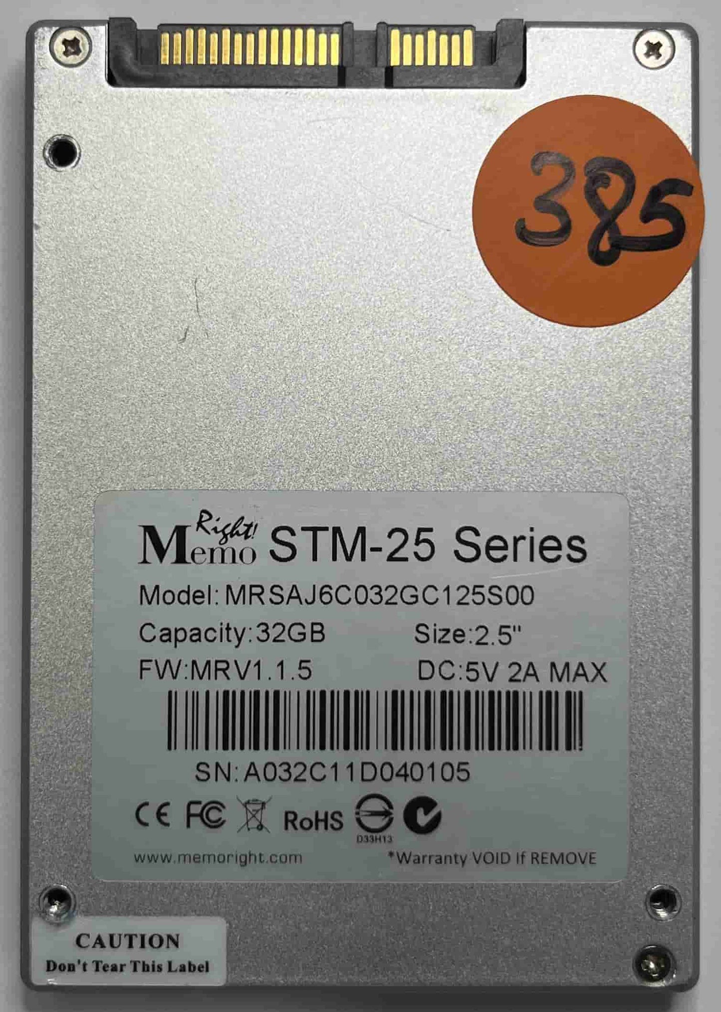 RIGHT MEMO MRSAJ6C032GC125S00 (385) SSD for Sale
