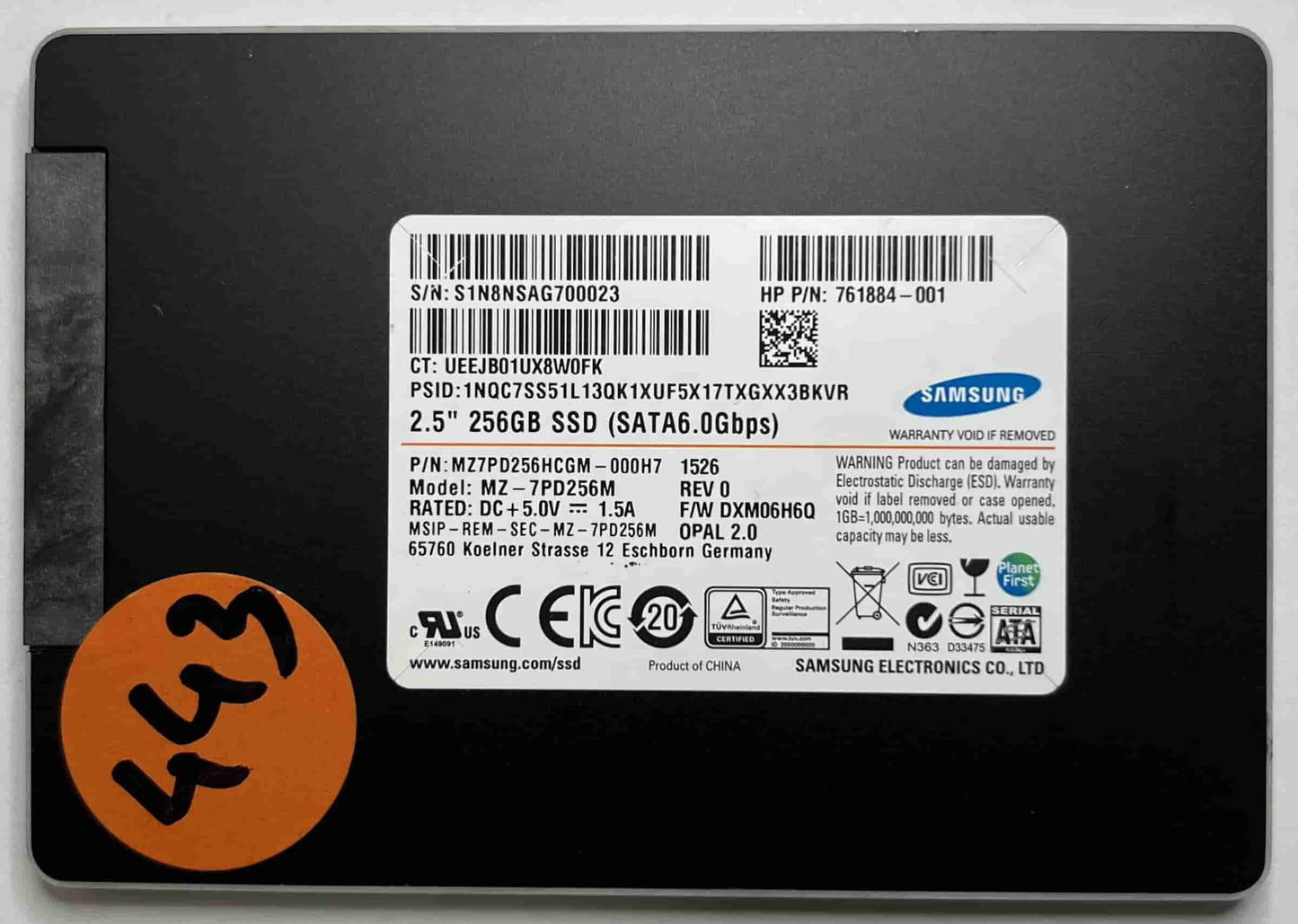 SAMSUNG MZ7PD256M MZ7PD256HCGM (443) SSD for Sale