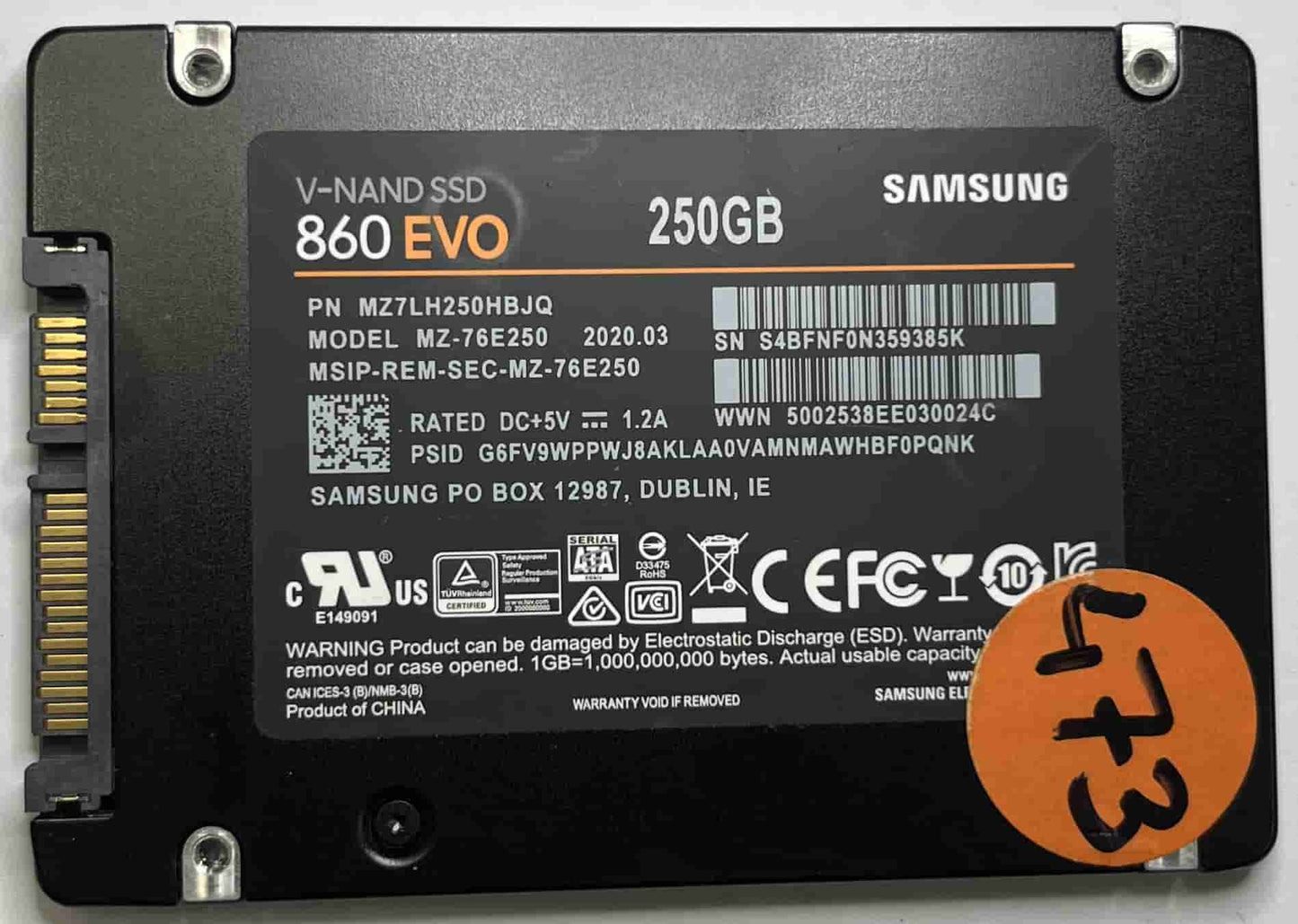 SAMSUNG MZ76E250 MZ7LH250HBJQ (473) SSD for Sale