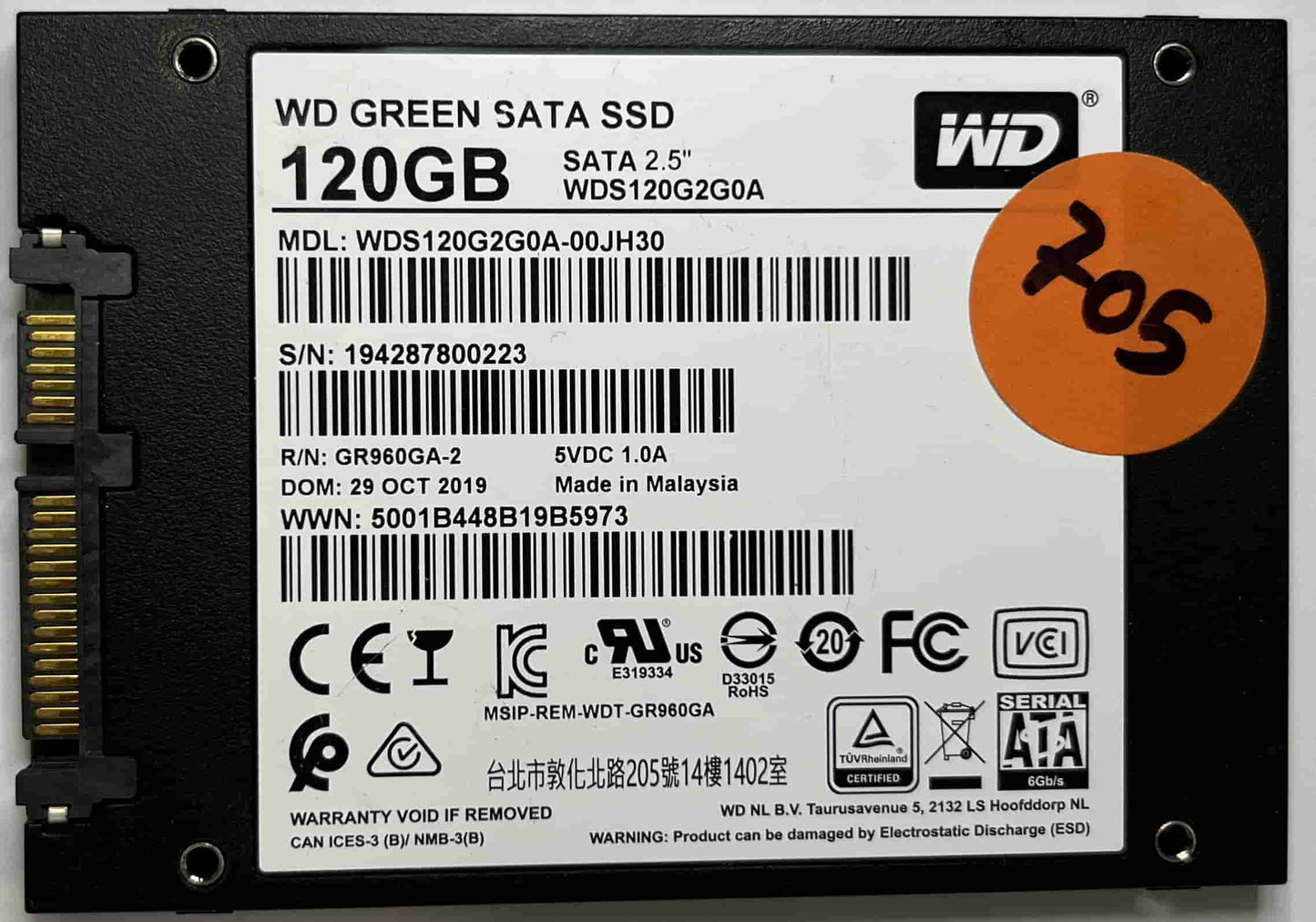 WD GREEN WDS120G2G0A-00JH30 (705) SSD for Sale