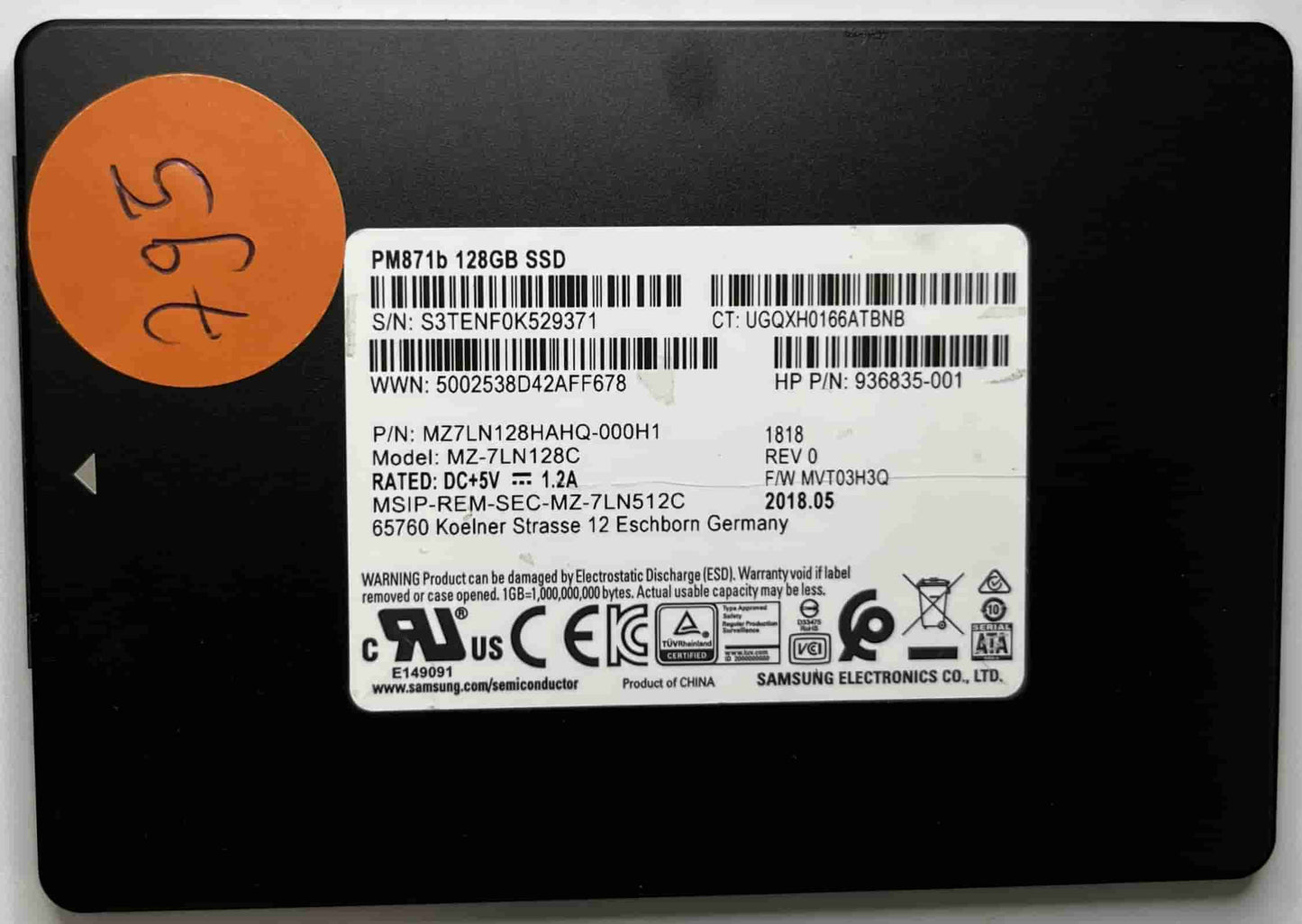 SAMSUNG MZ-7LN128C MZ7LN128HAHQ-000H1 (795) SSD for Sale