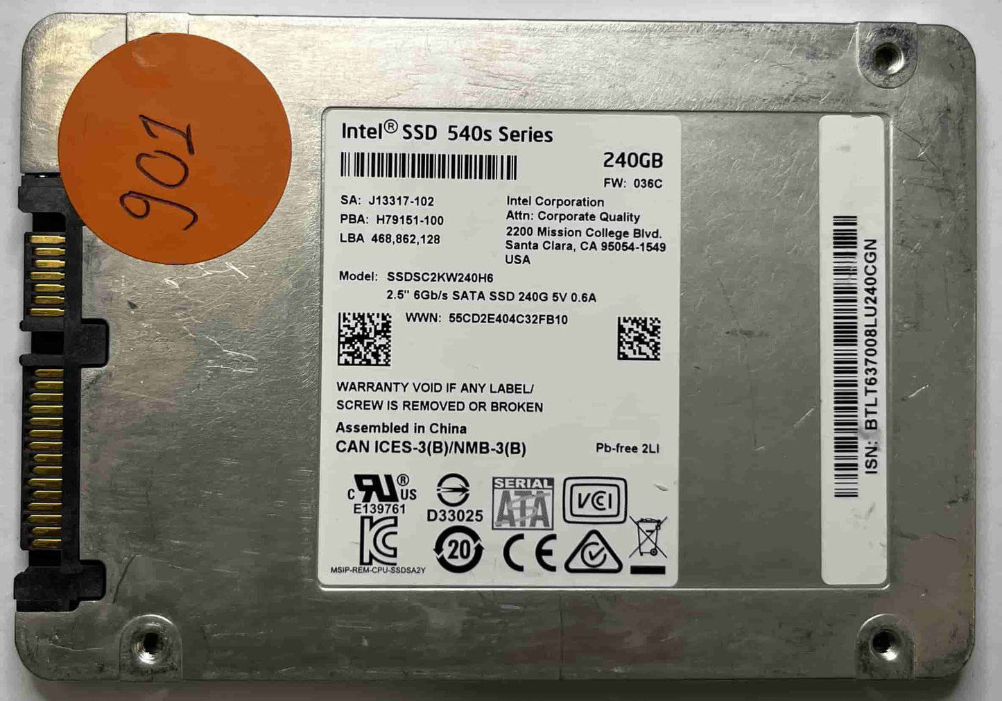 INTEL SSDSC2KW240H6 (901) SSD for Sale