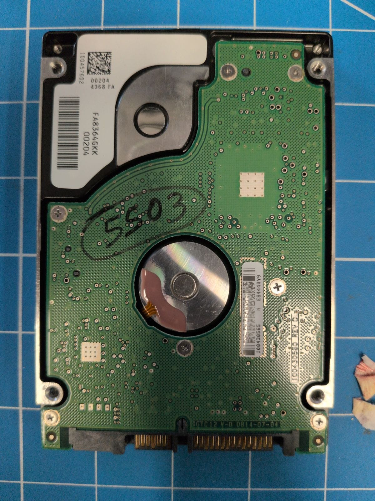 SG274 drive label (back)