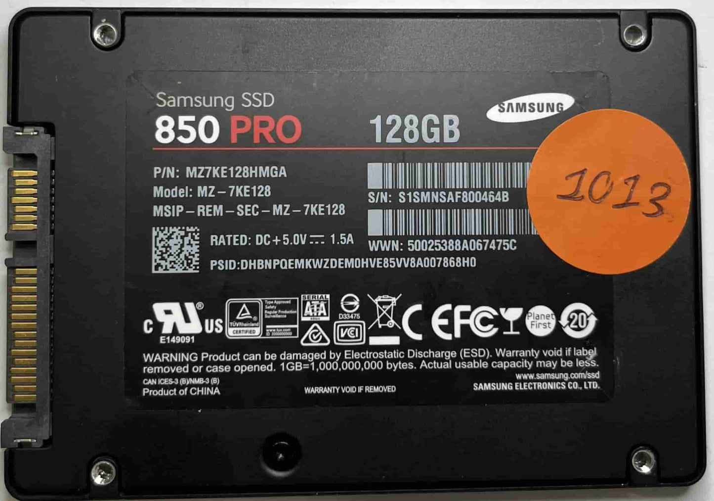 SAMSUNG MZ-7KE128 MZ7KE128HMGA (1013) SSD for Sale