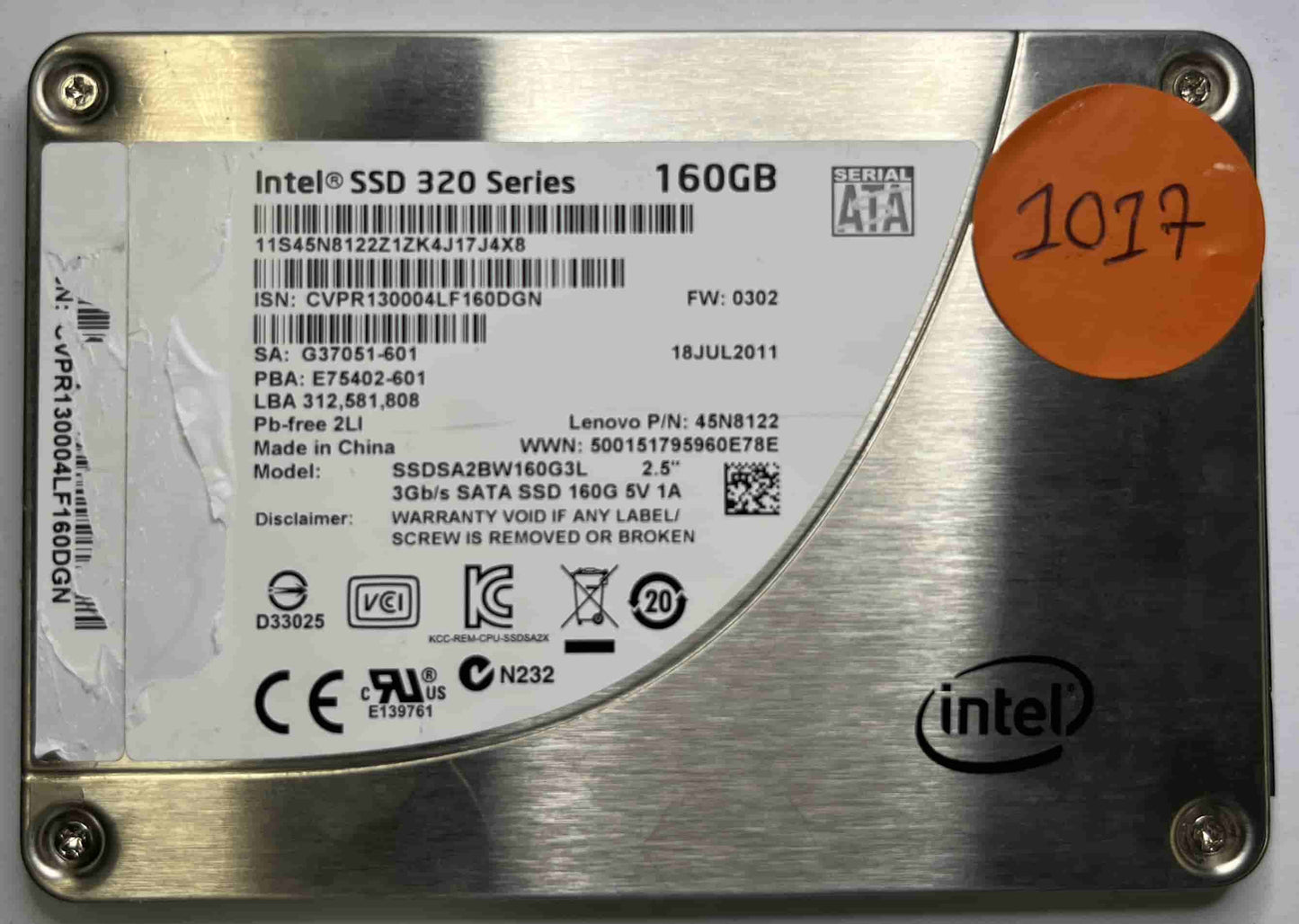 INTEL SSDSA2BW160G3L (1017) SSD for Sale