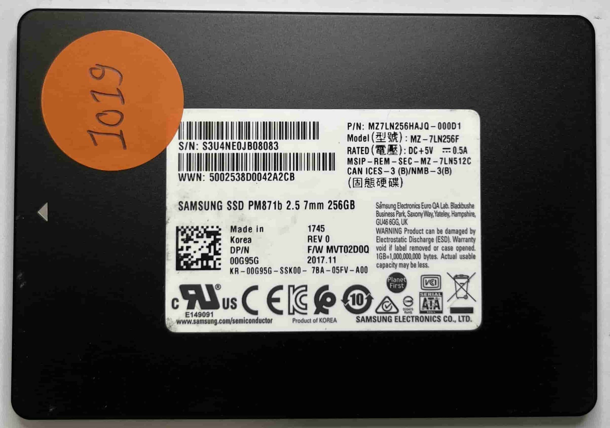 SAMSUNG MZ-7LN256F MZ7LN256HAJQ-000D1 (1019) SSD for Sale