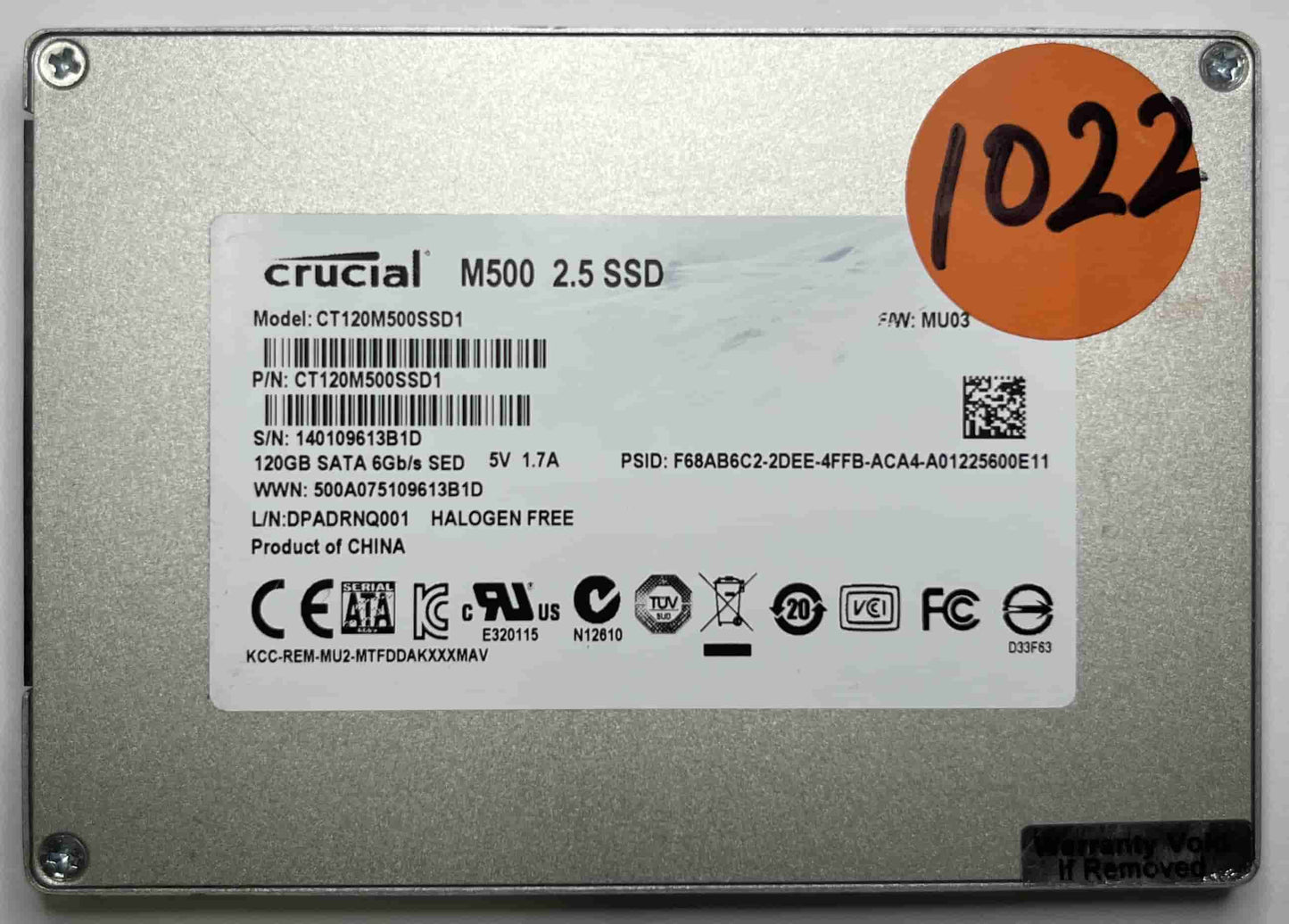 CRUCIAL CT120M500SSD1 CT120M500SSD1 (1022) SSD for Sale