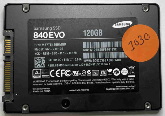 SAMSUNG MZ-7TE120 MZ7TE120HMGR (1030) SSD for Sale