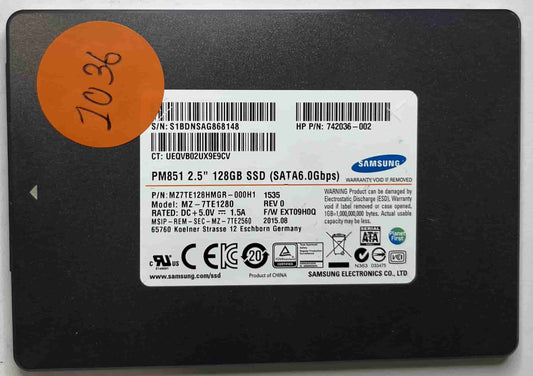 SAMSUNG MZ-7TE1280 MZ7TE128HMGR-000H1 (1036) SSD for Sale