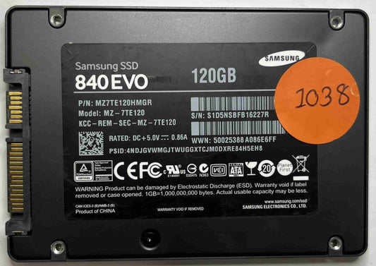 SAMSUNG MZ-7TE120 MZ7TE120HMGR (1038) SSD for Sale