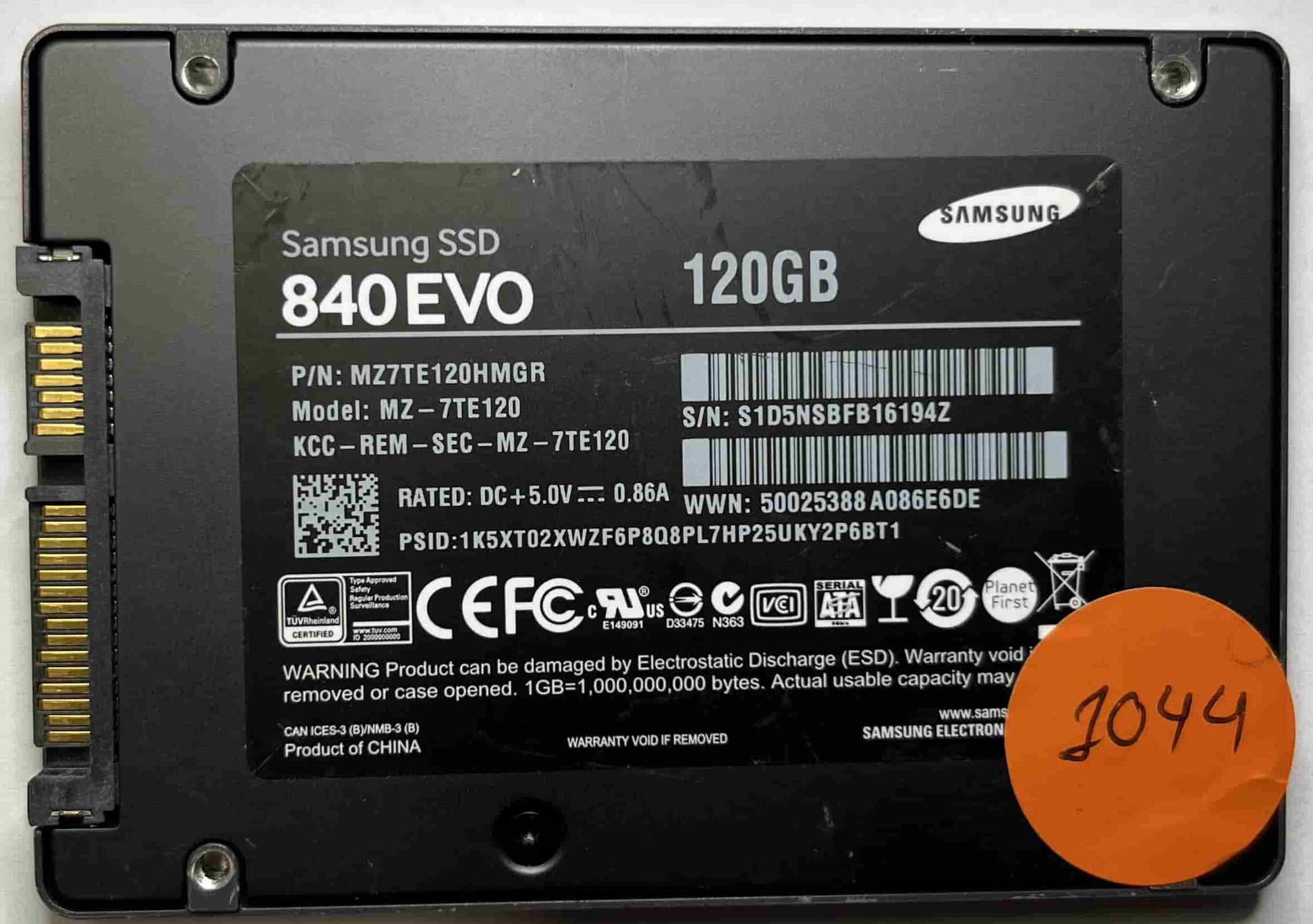 SAMSUNG MZ-7TE120 MZ7TE120HMGR (1044) SSD for Sale