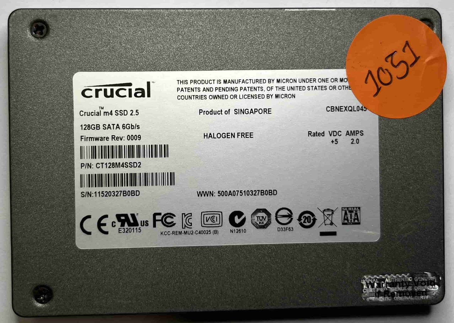 CRUCIAL M4-CT128M4SSD2 CT128M4SSD2 (1051) SSD for Sale