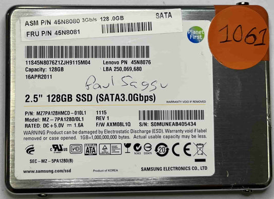 SAMSUNG MZ-7PA1280/0L1 MZ7PA128HMCD-010L1 (1061) SSD for Sale