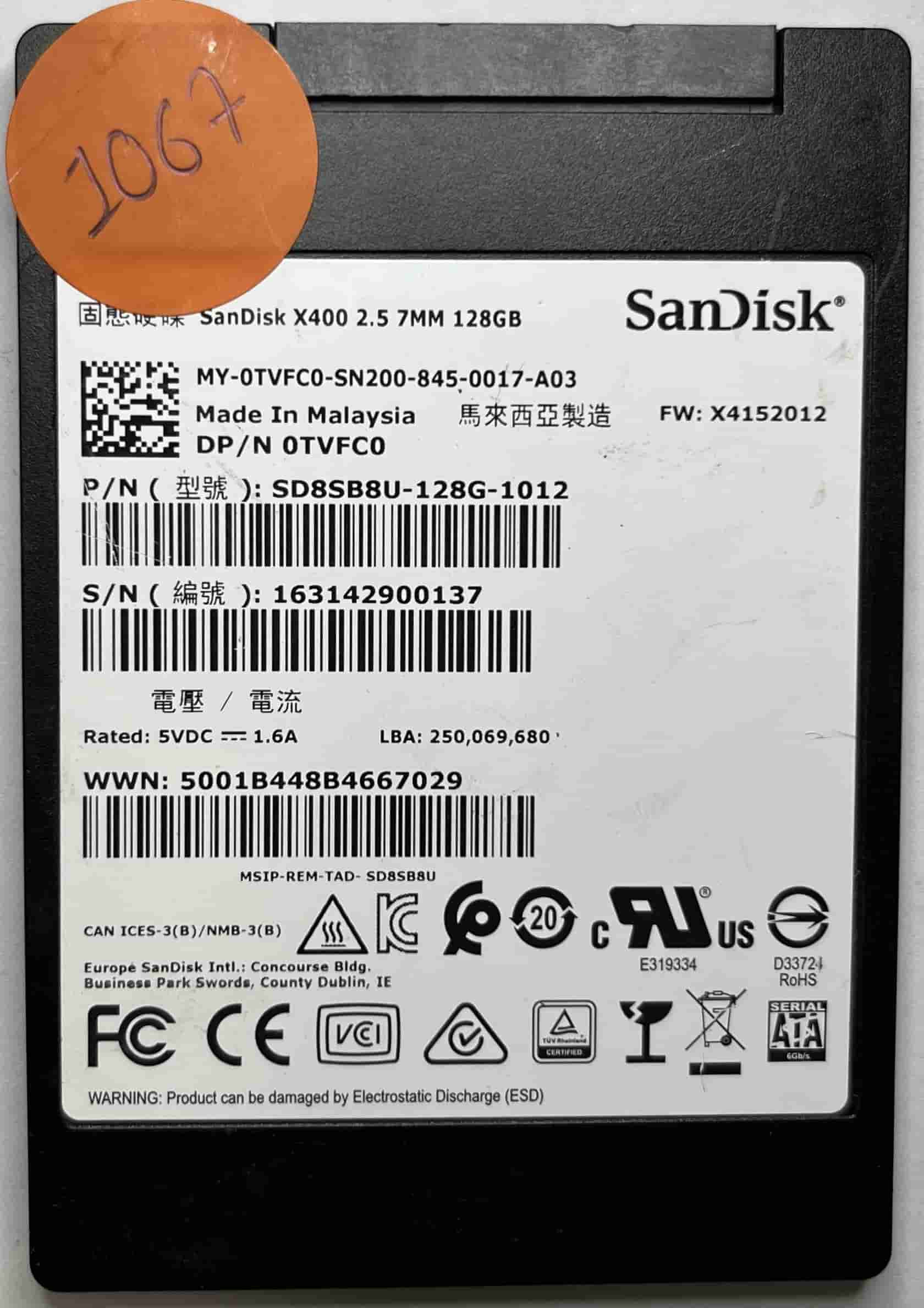 SANDISK X400 SD8SB8U-128G-1012 (1067) SSD for Sale