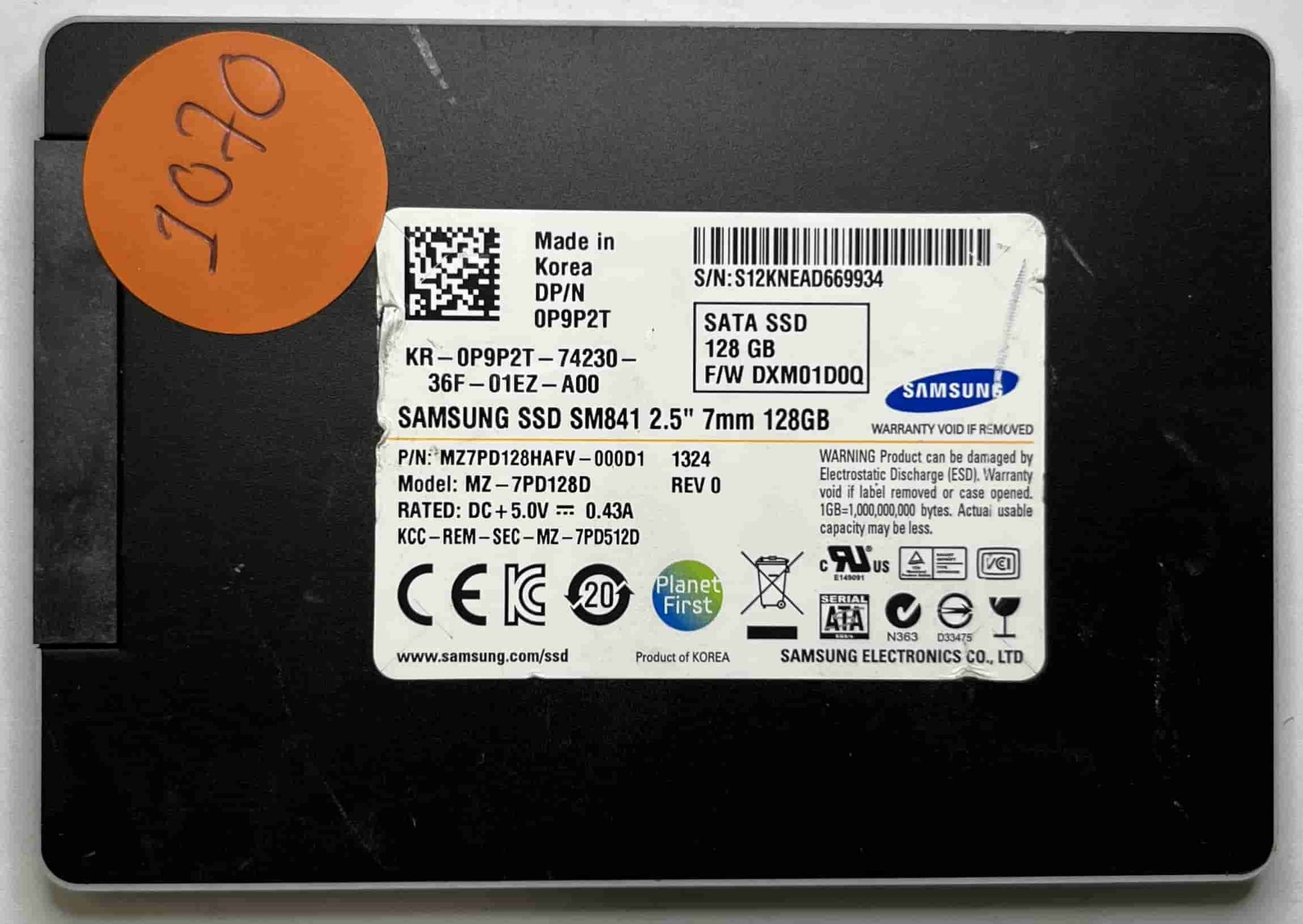 SAMSUNG MZ-7PD128D MZ7PD128HAFV-000D1 (1070) SSD for Sale