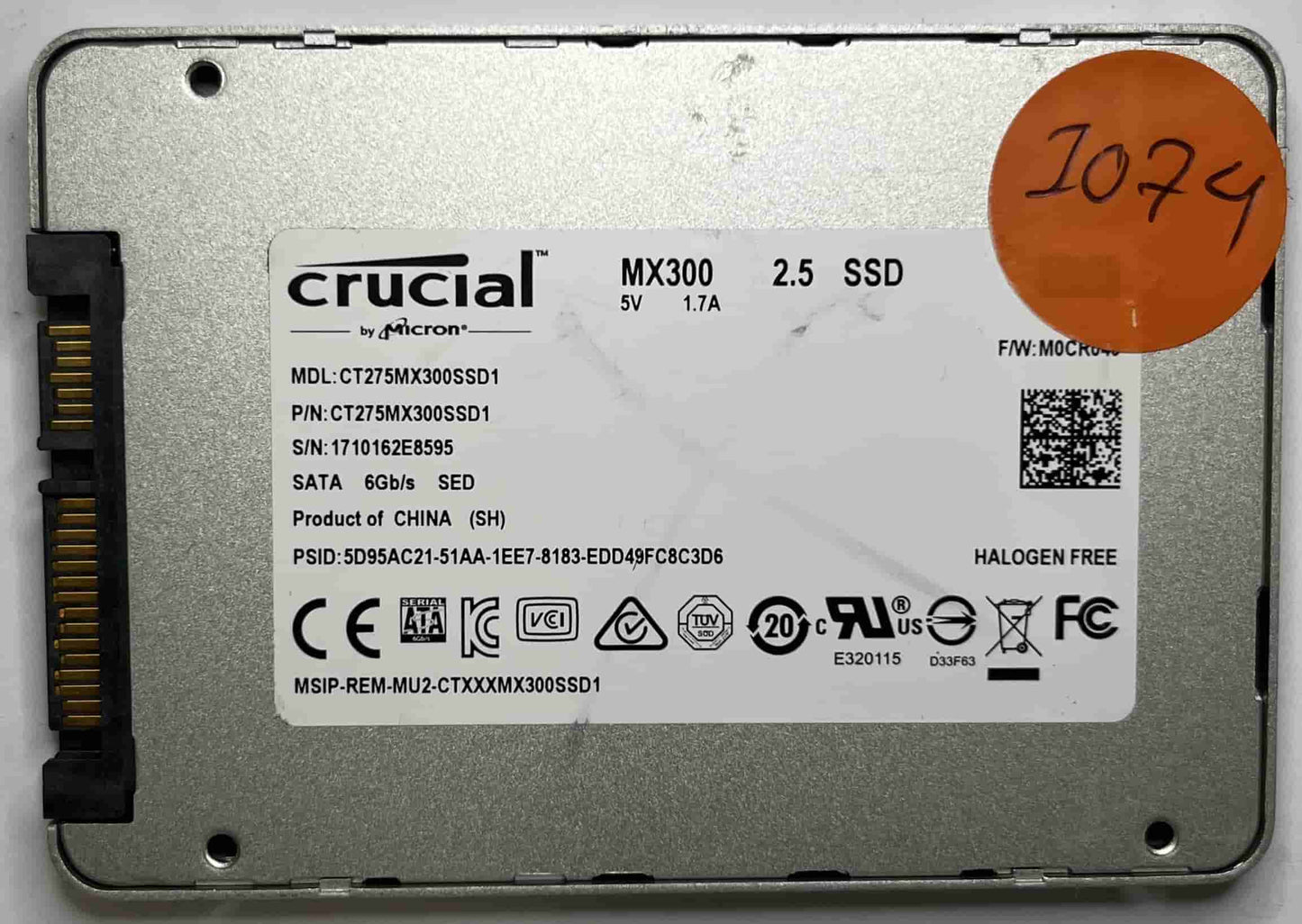 CRUCIAL CT275MX300SSD1 (1074) SSD for Sale