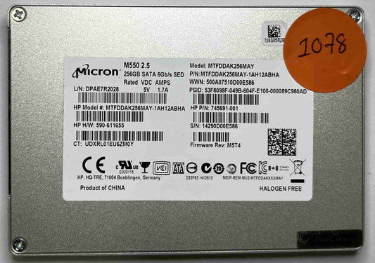 MICRON MTFDDAK256MAY MTFDDAK256MAY-1AH12ABHA (1078) SSD for Sale