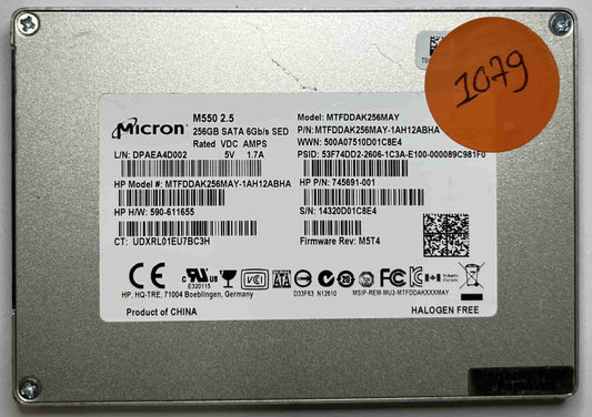 MICRON MTFDDAK256MAY MTFDDAK256MAY-1AH12ABHA (1079) SSD for Sale