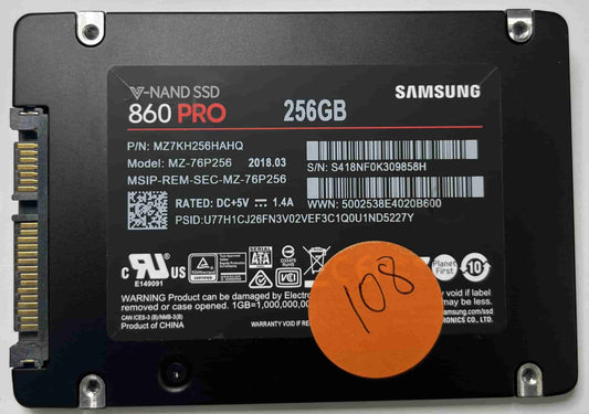 SAMSUNG SSD 860 PRO 256GB MZ7KH256HAHQ (108) SSD for Sale