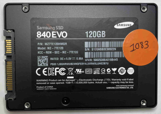 SAMSUNG MZ-7TE120 MZ7TE120HMGR (1083) SSD for Sale