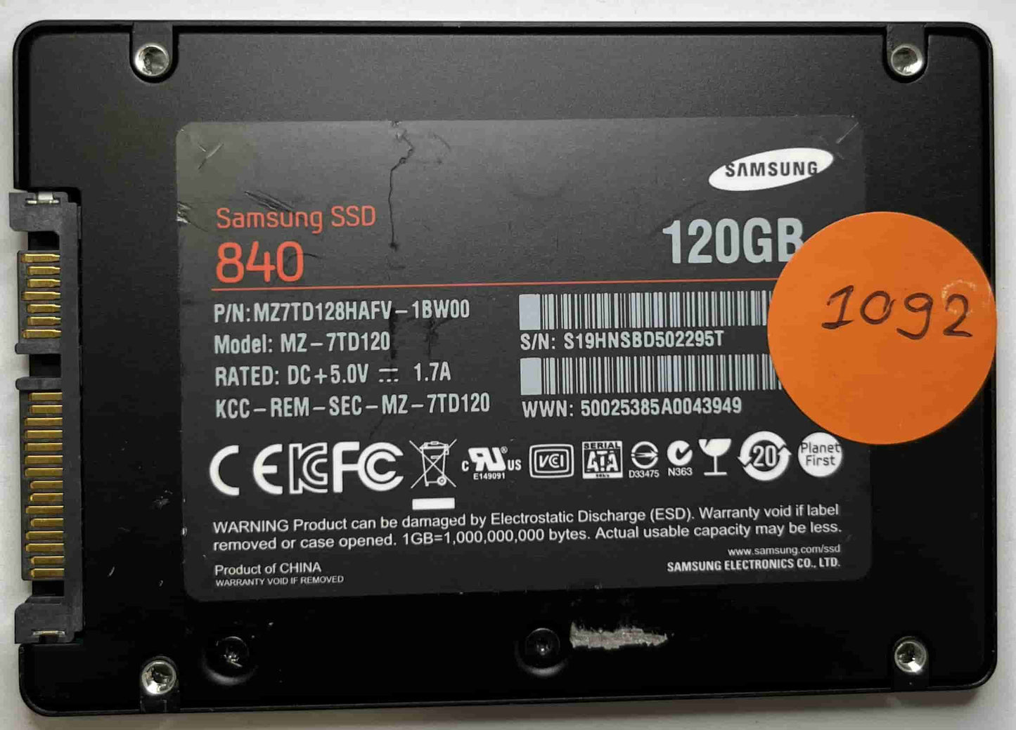 SAMSUNG MZ-7TD120 MZ7TD128HAFV-1BW00 (1092) SSD for Sale