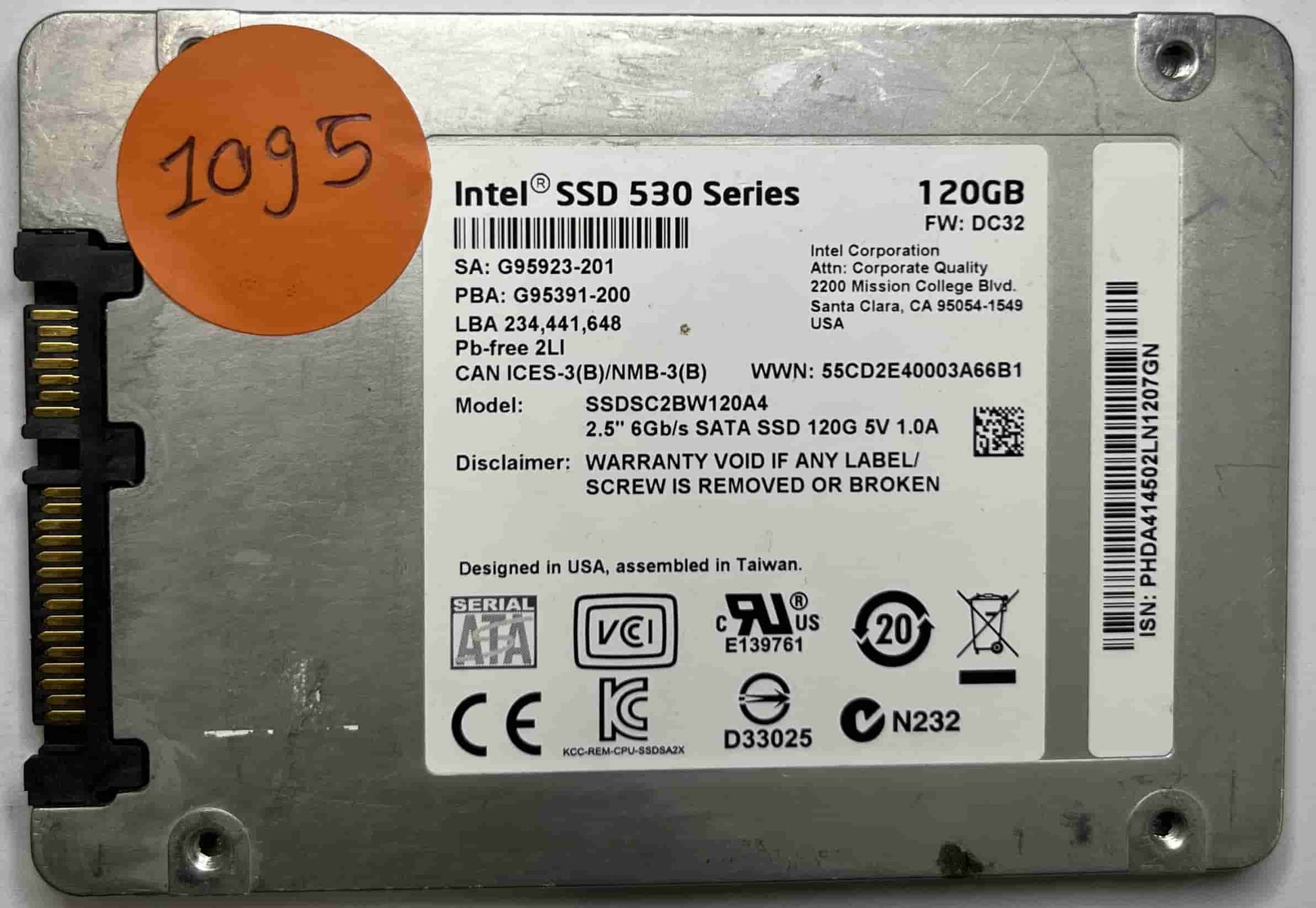 INTEL SSDSC2BW120A4 (1095) SSD for Sale