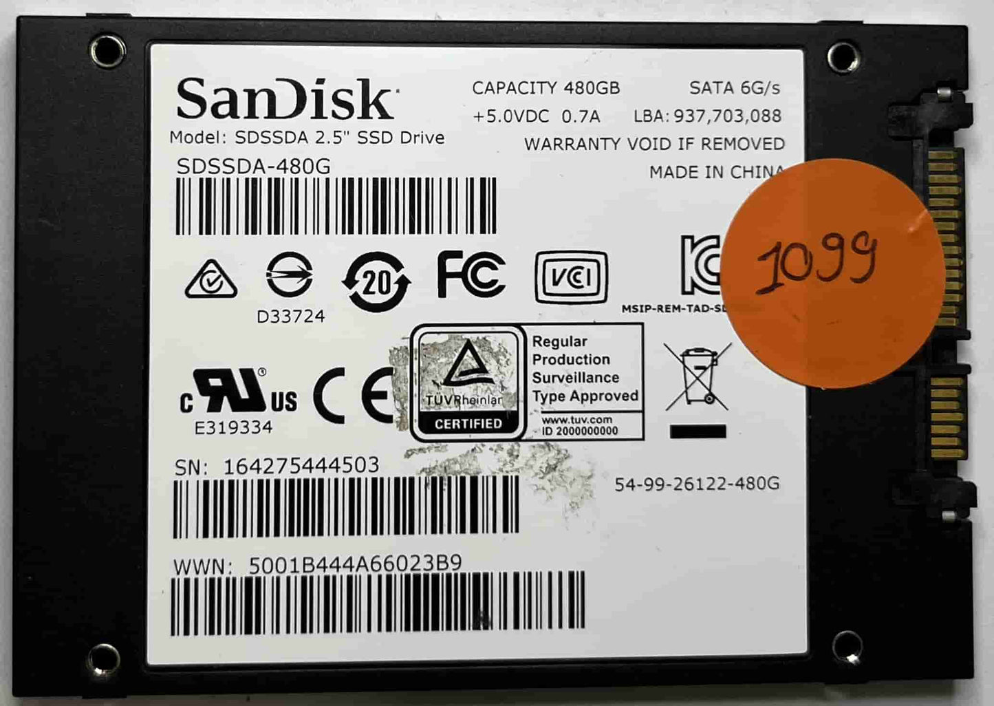 SANDISK SDSSDA480G (1099) SSD for Sale