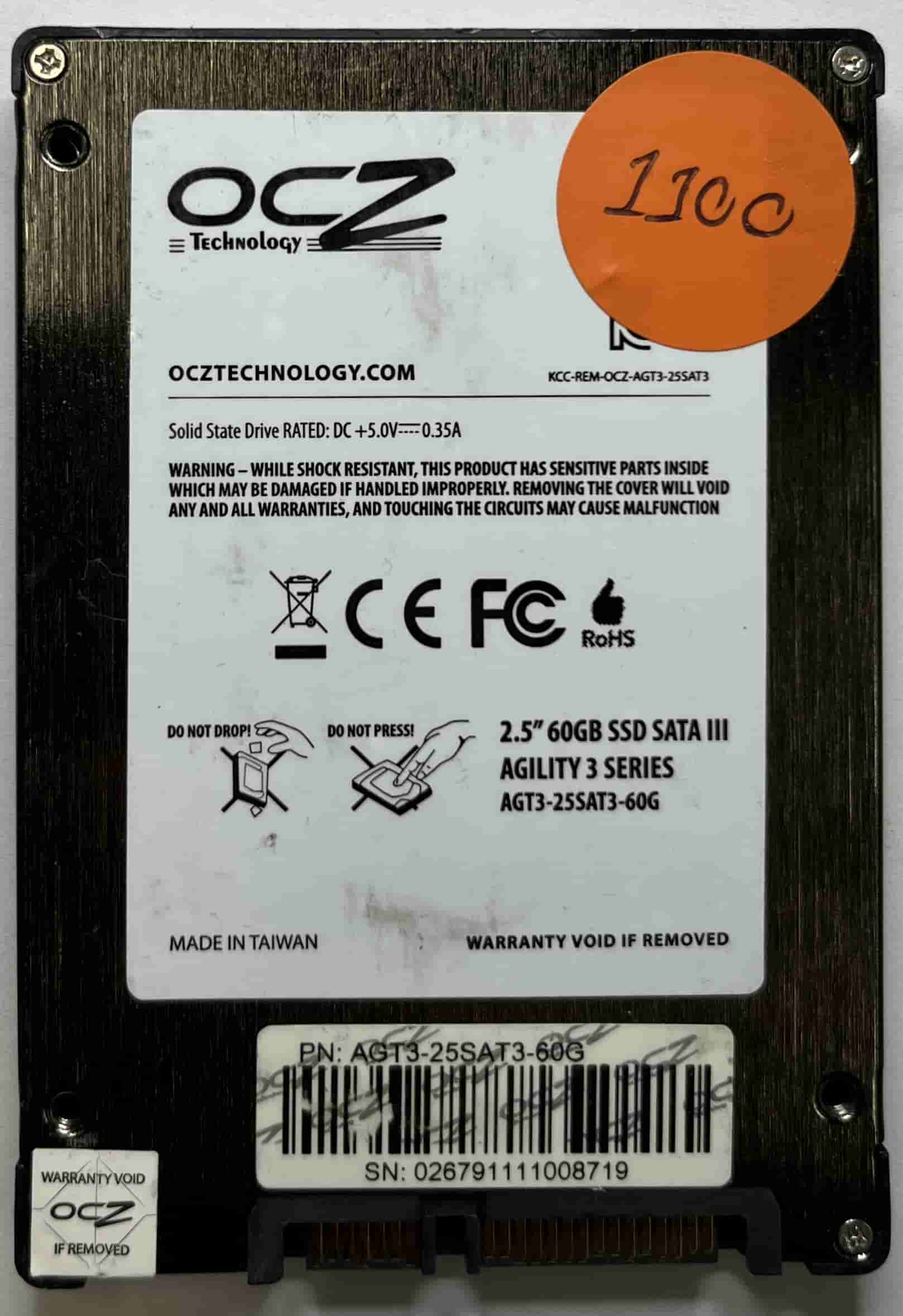 OCZ AGILITY3 AGT3-25SAT3-60G (1100) SSD for Sale