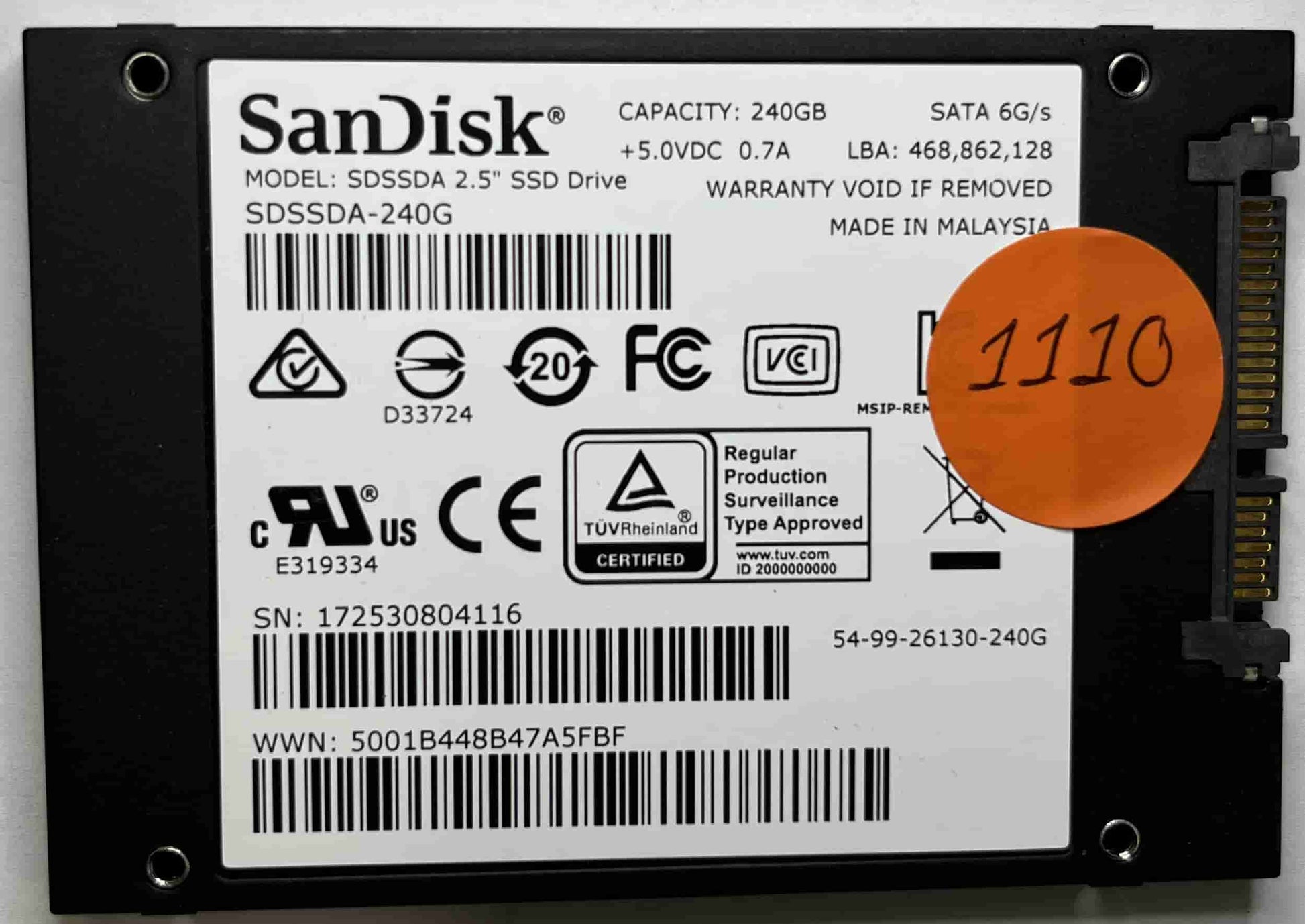 SANDISK SDSSDA240G (1110) SSD for Sale