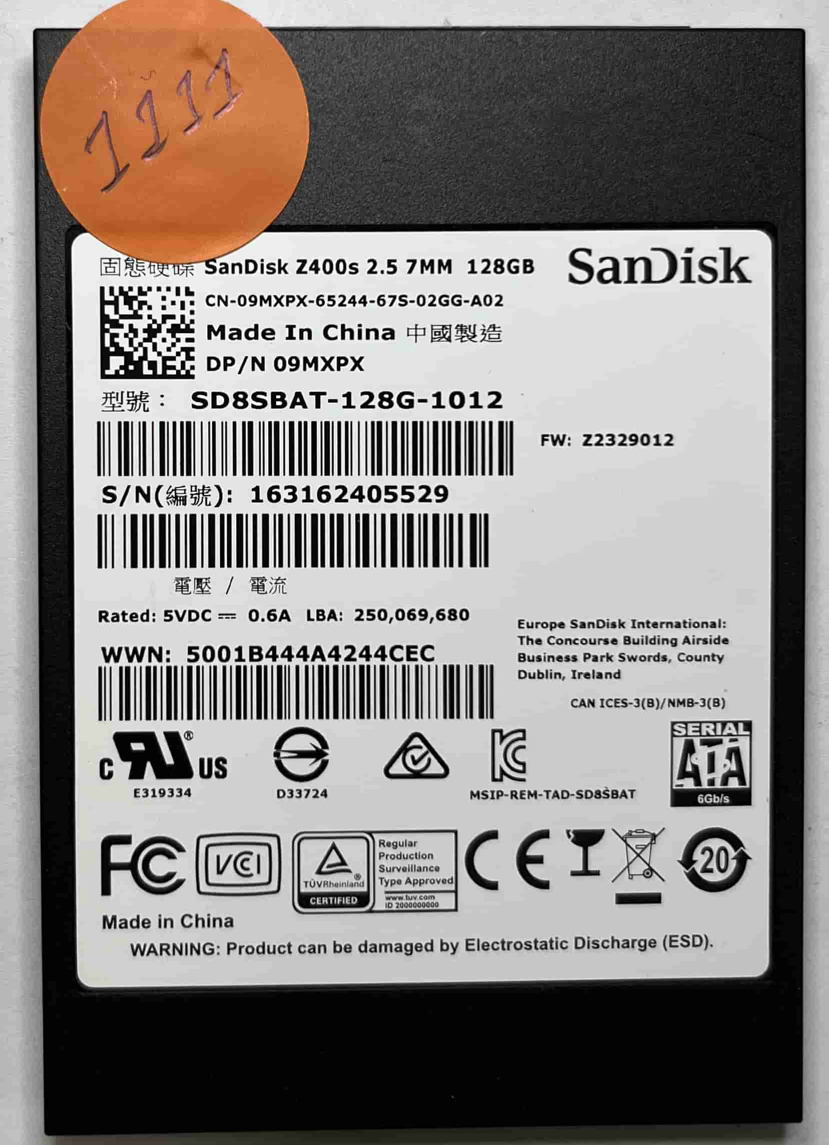 SANDISK SD8SBAT-128G-1012 (1111) SSD for Sale