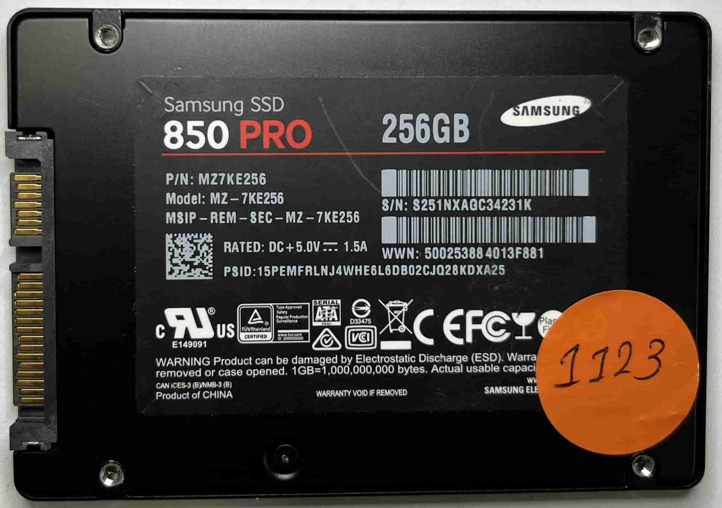 SAMSUNG MZ-7KE256 MZ7KE256 (1123) SSD for Sale