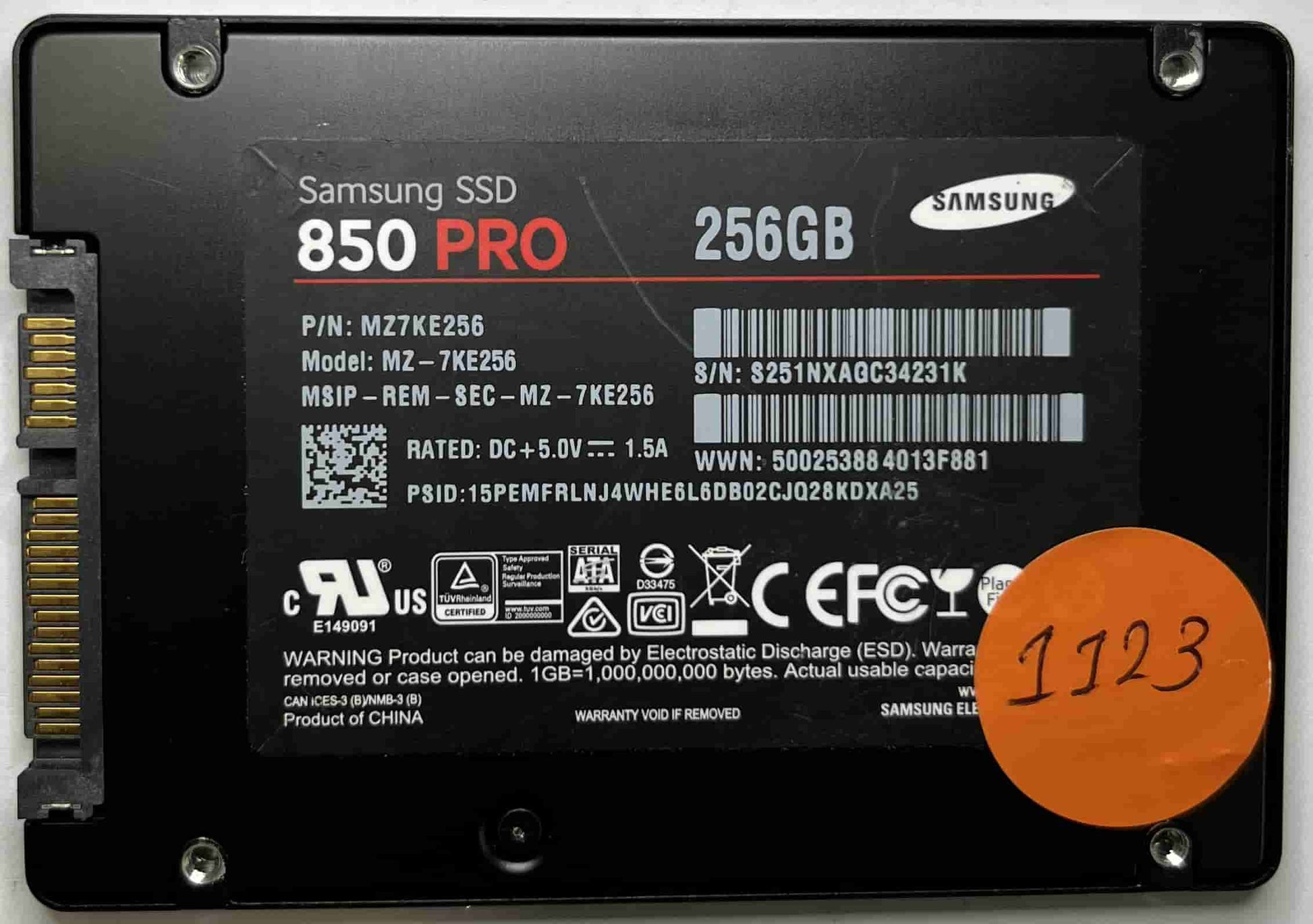 SAMSUNG MZ-7KE256 MZ7KE256 (1123) SSD for Sale