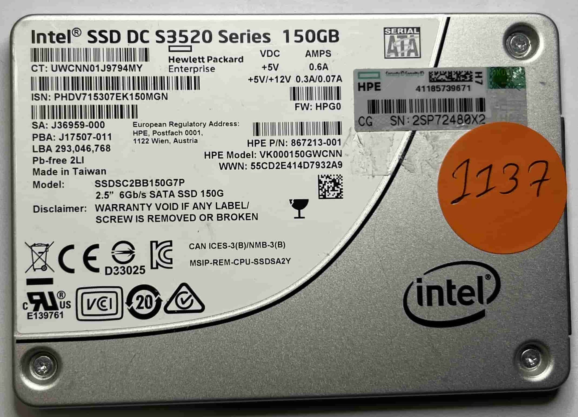 INTEL VK000150GWCNN (1137) SSD for Sale