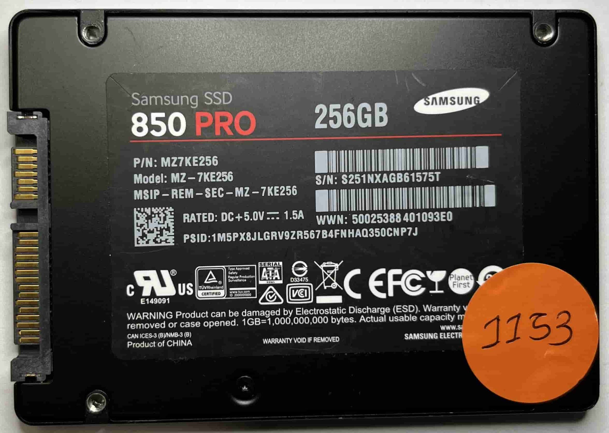 SAMSUNG MZ-7KE256 MZ7KE256 (1153) SSD for Sale