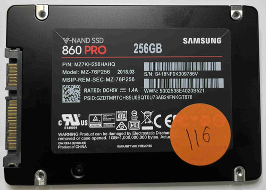 SAMSUNG MZ-76P256 MZ7KH256HAHQ (116) SSD for Sale