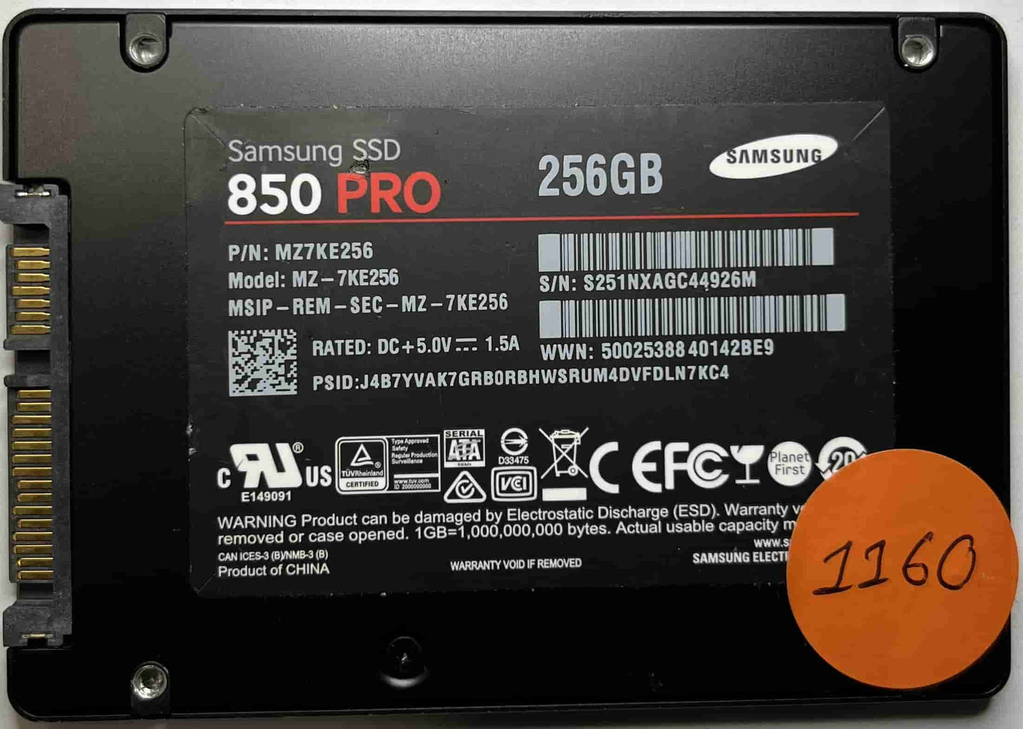 SAMSUNG MZ-7KE256 MZ7KE256 (1160) SSD for Sale