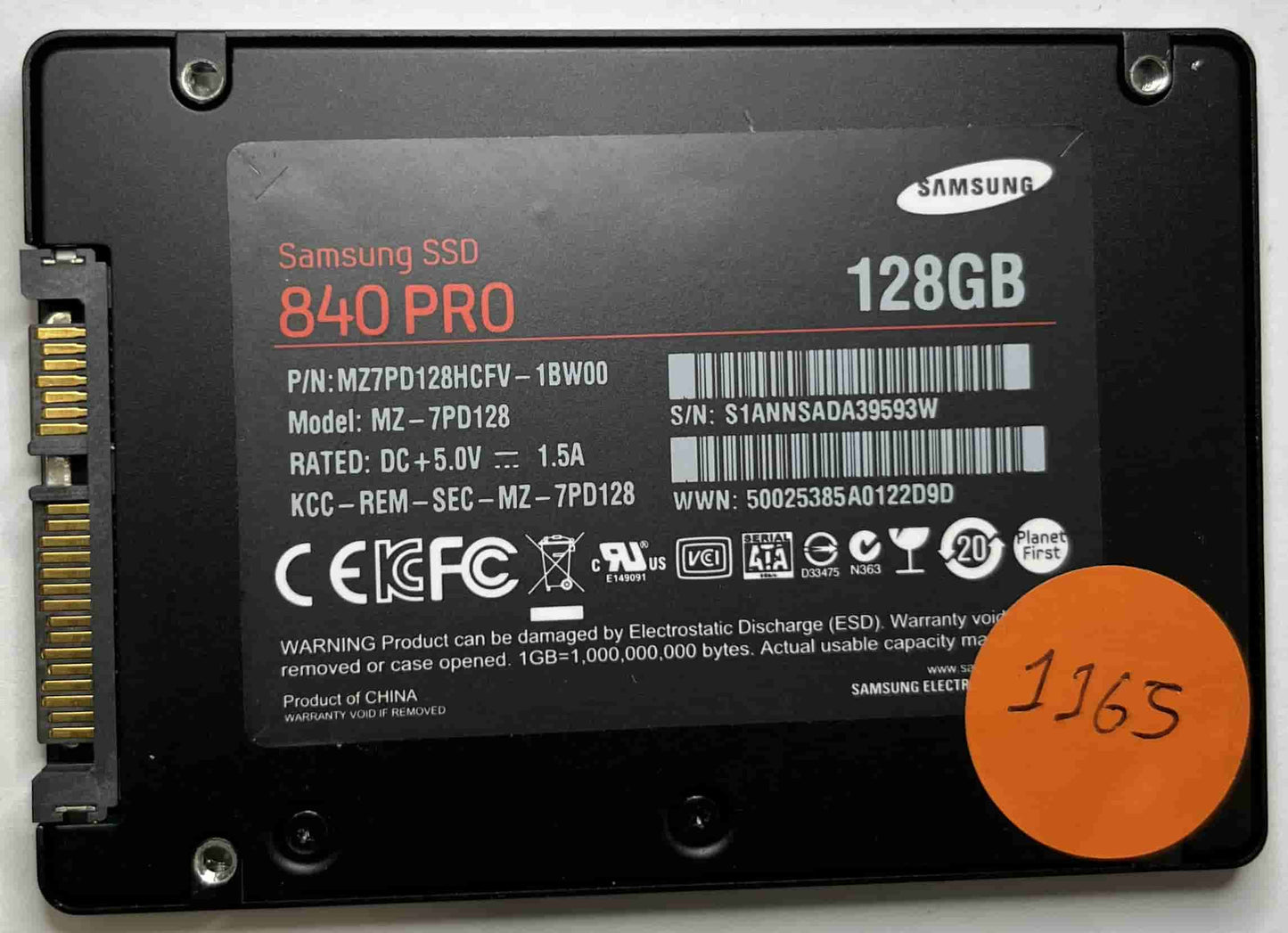 SAMSUNG MZ-7PD128 MZ7PD128HCFV-1BW00 (1165) SSD for Sale