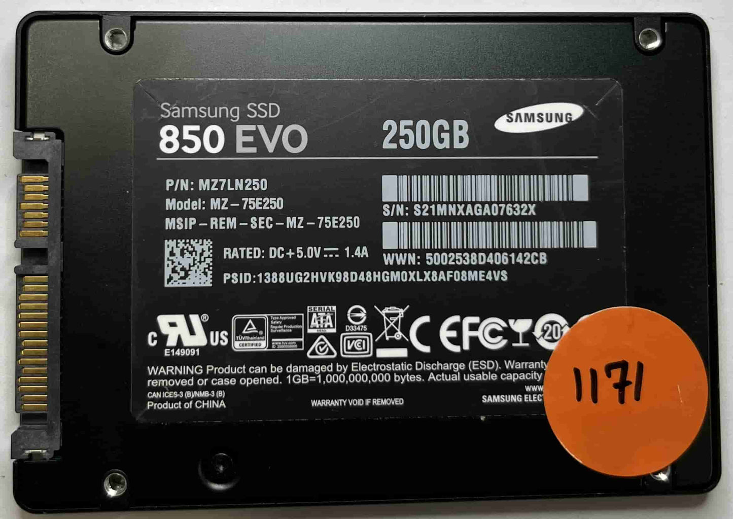 SAMSUNG MZ-75E250 MZ7LN250 (1171) SSD for Sale