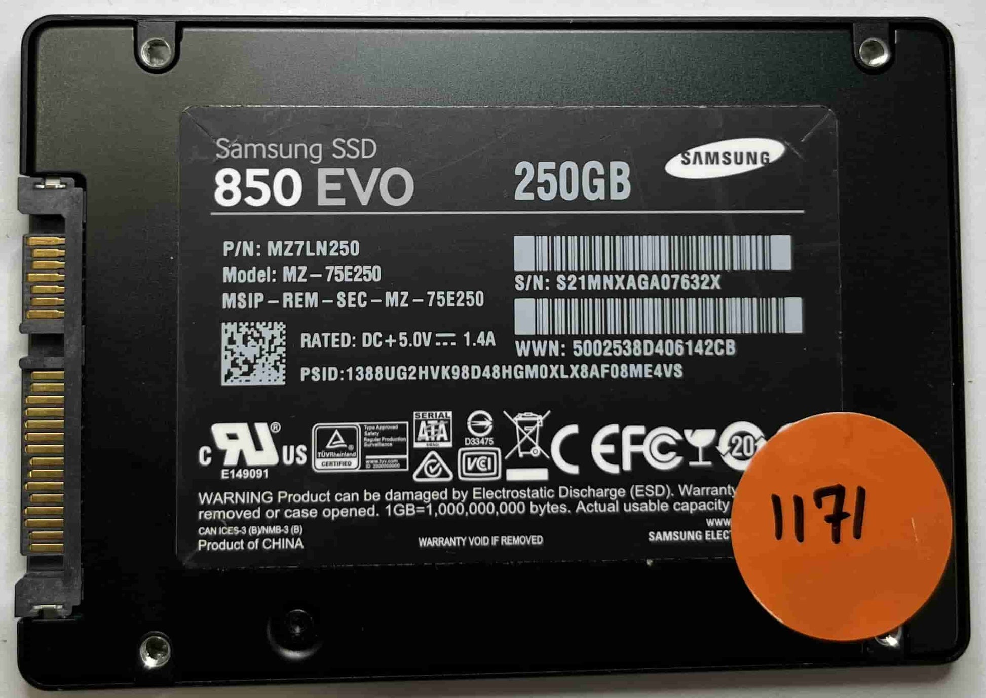 SAMSUNG MZ-75E250 MZ7LN250 (1171) SSD for Sale